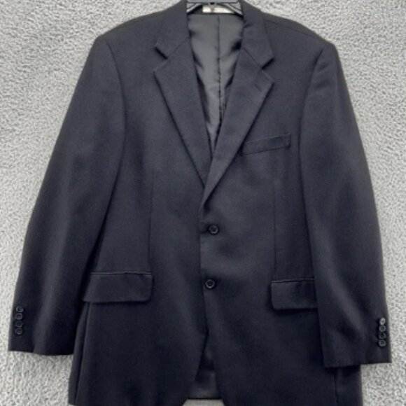 John W Nordstrom x Loro Piana Black 100% Cashmere 2-Btn Blazer Jacket 44L‎ - Picture 1 of 11